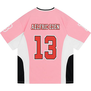 OEM Custom Men Women <b>Mesh</b> Crop <b>Top</b> Retro Football Jersey Oversized Boxy Fit Polyester Summer Streetwear - Product Image 2