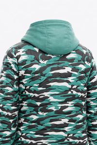 Veste à capuche respirante 100% nylon, tissu à mémoire de forme, imprimé, motif uni - Product Image 4