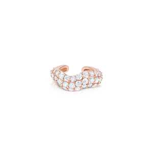 3 Row Diamond Wave Ear Cuff Wholesale No Piercing Lab Grown Diamond 14K 18K Solid Gold Conch Wrap Stackable Single Factory Price - Product Image 5