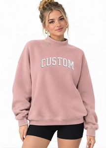 Oversized <b>Mock</b> Neck Casual Sweatshirt Women's Relaxed Pullover Top Comfortable Long Sleeve Fit Loose Autumn Style - Product Image 6
