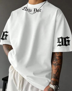 Camiseta Personalizada de Alta Calidad para Hombre, 100% Algodón, Informal, de Punto, Secado Rápido, Transpirable, Ecológica, con Diseño Estampado Sólido - Product Image 2