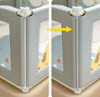 Nueva Cuna Plegable de Seguridad para Bebés, con Barandilla Anticaídas de 1.2m, de Cachemira, Marca Baby Home Treasure