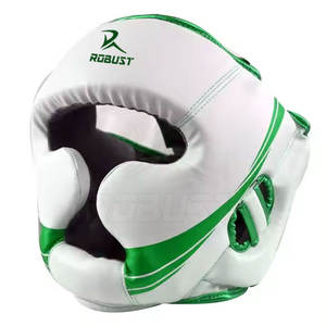 อุปกรณ์ป้องกันศีรษะหนังแท้แบบเต็มหน้าสำหรับชกมวย คิกบ็อกซิ่ง MMA - ทนทาน ป้องกันได้ดี ปรับขนาดได้ ระบายอากาศได้ดี ปิดด้วยแถบตีนตุ๊กแก - Product Image 4