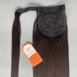 Extensiones de cabello recto y sedoso con cola de caballo, resaltado de larga duración, 100% puro, crudo, sin procesar, virgen, cabello humano, vietnamita - Product Image 1