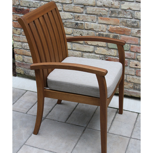 Silla de Comedor Moderna y Contemporánea de Altura Ajustable, Hecha de Madera de Teca Sólida con Acabado Natural para Uso en Exteriores - Product Image 1