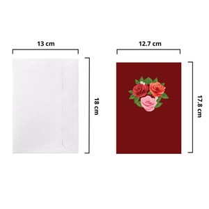 Handmade Roses Flower 3D Pop Up <b>Card</b> Vietnam Wholesale Souvenir Special 3D Handmade Greeting <b>Card</b> Customized Exclusive Design - Product Image 2