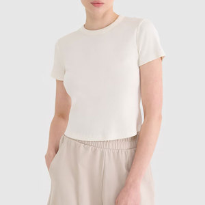 Camiseta Deportiva Corta para Mujer 2026, de Manga Corta, con Dobladillo Curvo, Material Acanalado, Ajuste Holgado, para Gimnasio y Ejercicio - Product Image 6
