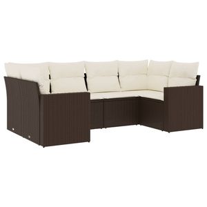 Conjunto de Sofá de Jardín de Ratán PE Marrón con Patas Ajustables Grandes - Product Image 2