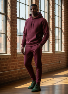 High Quality <b>Plain</b> Blank Tech Fleece Custom <b>Tracksuits</b> Oversized Men Joggers Suits Set - Product Image 5