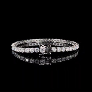 Pulsera de tenis de lujo de oro blanco de 14K con diamantes cultivados en laboratorio de corte brillante, claridad VVS2, color F, certificado IGI, unisex, en tendencia - Product Image 3