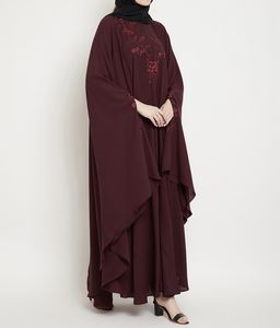 Best Quality Women Abaya Kaftan Dress Handmade Turkish Floor Length Long Sleeve Soft Breathable Polyester Floral Loose Fit - Product Image 4