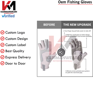 Gants de pêche antidérapants pour la protection des doigts, pour sports de plein air, fournisseur en gros, OEM ODM, logo personnalisé, approvisionnement en vrac - Product Image 5