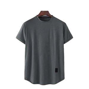 Camiseta Negra para Hombre, 100% Algodón, Manga Corta, Cuello Redondo, Color Sólido, Corte Regular, Tejido Jersey, 220g, Antiarrugas - Product Image 6