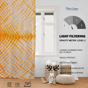 Cortina Bohemia de Algodón de Alta Calidad con Estampado Shibori Teñido a Mano, Ecológica, para Apartamento, Villa, Habitación de Huéspedes, Venta al por Mayor en India - Product Image 6