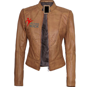 2026 Classic New Design Women Genuine <b>Leather</b> Jacket <b>High</b> Quality Ladies Women <b>Leather</b> Jacket For Sale - Product Image 1