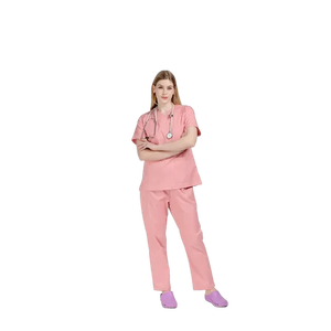 Uniforme de Enfermería OEM para Hospital, Unisex, Manga Corta, Color Negro, Parte Superior y Pantalones, Traje de Enfermería - Product Image 1