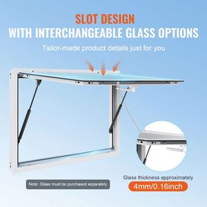 Finestra di Servizio in Alluminio per Food Truck 48"x36" con Tenda e Gancio di Traino per Stand da 85 cm - Adatta per Negozi di Alimentari - Product Image 3