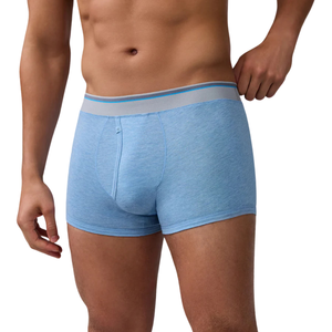 Boxers tricotés pour hommes, personnalisables avec logo, motif uni, doux, respirants, taille mi-haute, antibactériens, écologiques, OEM - Product Image 3