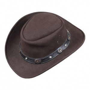 Sombrero Vaquero de Cuero Genuino, Estilo Occidental Vintage, Ala Ancha, Protección UV, para Aventuras al Aire Libre y Uso Casual, Cuatro Estaciones - Product Image 3