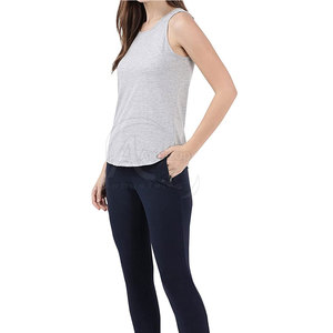 Débardeur en coton gris tricoté pour femme, col rond, couleur unie, respirant, longueur normale, pour un usage quotidien - Product Image 3