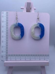 Boucles d'oreilles en résine époxy transparente, bijoux légers et artistiques modernes, fournisseur en gros - Product Image 4