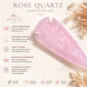 Puntas de Flecha Talladas a Mano en Cristal de Cuarzo Rosa Natural de 4 Pulgadas, Venta al Por Mayor, Cristal Curativo, Feng Shui - Product Image 2