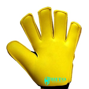 Gants de gardien de but de football en latex allemand noir et jaune, design personnalisé de qualité supérieure, embossage allemand, sangle en latex allemand 4 mm, paume plate - Product Image 4