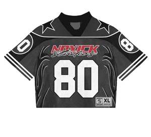 Maillot court personnalisé pour homme, coupe ample, séchage rapide, respirant, en maille/polyester, style vintage, surdimensionné, pour football/basketball/soccer - Product Image 1