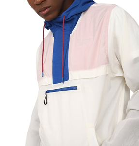 <b>Men's</b> Windproof Color Blocking Hooded <b>Half</b>-<b>Zip</b> <b>Jacket</b> Casual Lightweight Polyester Spring Outerwear - Product Image 4