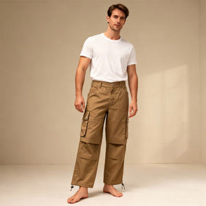 Pantalones de Lona para Mujer HANO 2024, Transpirables, con Costuras Decorativas, Cintura Media Elástica, con Cordones, Estilo Cargo, Pierna Recta - Product Image 3