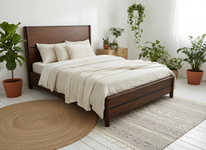 Cadre de lit gonflable pliable moderne en bois massif de manguier et placage MDF, écologique, pour chambre à coucher, vente en gros OEM ODM - Product Image 5