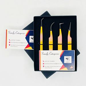 Pinces à épiler professionnelles en acier inoxydable à marque privée, anti-magnétiques, à pointe arrondie, lisses, précises, durables, de haute qualité, 10 mm - Product Image 2