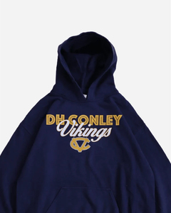 Sudadera con Capucha DH Conley Unisex, Talla Grande, Color Azul Marino, Felpa de Algodón, Transpirable, Informal, para Otoño, con Bolsillo Frontal con Logotipo - Product Image 6
