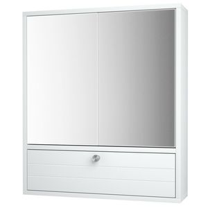 Mobile bagno in legno a doppia parete con doppio specchio soluzione di stoccaggio per bagni - Product Image 1