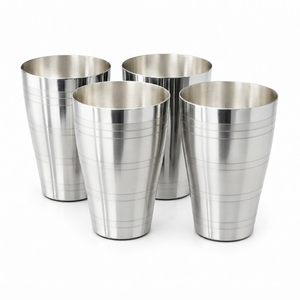Gobelet en acier inoxydable rayé, durable et incassable, pour la vente en gros, idéal pour les restaurants et la cuisine domestique - Product Image 4