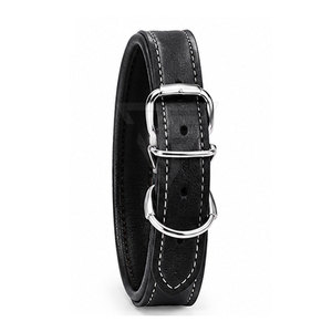 Ensemble collier et laisse pour chien en cuir avec motif uni, boucle en métal réglable et respirante avec anneau en D et boucle facile à saisir - Product Image 3