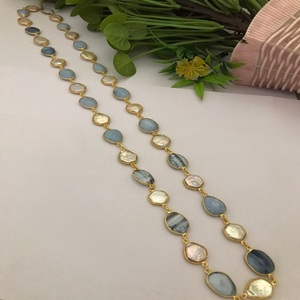 Precioso Conjunto de Joyería de Perlas Reales Chapadas en Oro de Primera Calidad, Estilo Antiguo y Moderno, 24 cm de Largo, para Fiestas y Eventos, para Mujeres y Niñas - Product Image 5