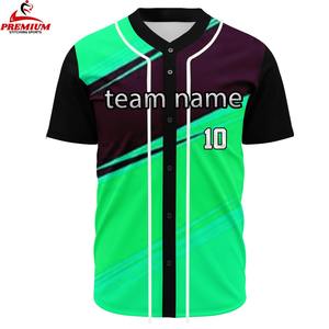 Camiseta de Béisbol y Sóftbol Personalizada, Nuevo Diseño, Estampado en Serigrafía con Botones, 100% Poliéster Transpirable, Cuello en V, Secado Rápido - Product Image 1