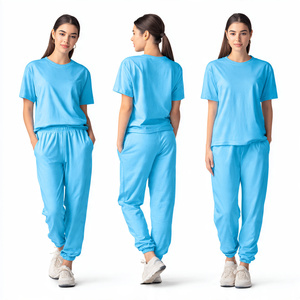 Drop Shoulder T Shirts Tracksuits Women Oversize Tee Shirts <b>Jogger</b> Sweatpants Set Ladies Street Style Loose Fit TShirt Tracksuit - Product Image 4