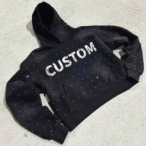 Nuevas sudaderas con capucha para hombre, de manga larga, casuales, de color liso, con pedrería - Product Image 1