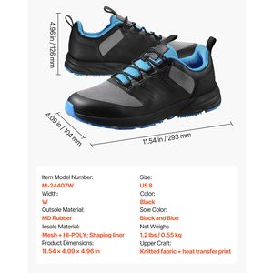 Scarpe da Fitness e Cross-Training Taglia US 8 Larghezza W con Punta Larga e Supporto Arco Plantare Regolabile, Sneakers Allacciate per Uomo/Donna - Product Image 6