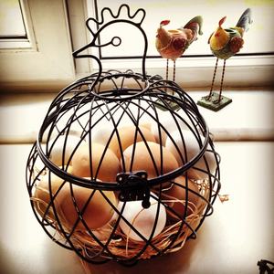 Porte-œufs en métal de qualité supérieure conçu pour le rangement sur le comptoir de cuisine avec un cadre en acier robuste et une base stable - Product Image 5