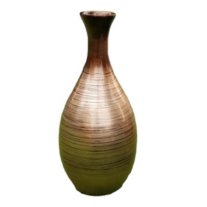 Jarrón de bambú hilado pulido, diseños personalizados de alta calidad para la decoración del hogar y la cocina, decoración de restaurante de boda hecha en Vietnam - Product Image 1