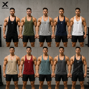 X Sports City Men's Custom Gym & Athletic <b>Stringers</b> Polyester-Spandex Blend High Demand OEM/ODM Fitness Wear <b>Vest</b> Trending Color - Product Image 2