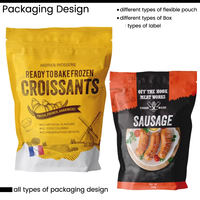 Services de conception graphique personnalisée pour emballages alimentaires, sachets souples de qualité alimentaire, sacs en plastique PET, commandes personnalisées de la marque Makewell