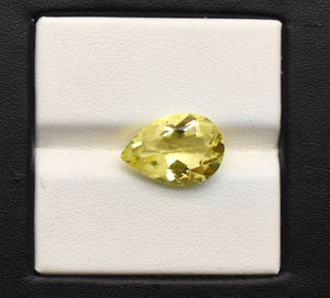 พลอยเลมอนควอตซ์ธรรมชาติ สีเหลือง ขนาด 14x9.5 มม. รูปทรงลูกแพร์ สำหรับทำเครื่องประดับ พลอยหลวม 4.40 กะรัต - Product Image 1