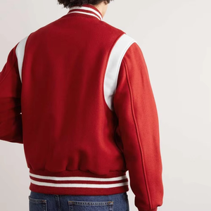 Customized Design Luxury Varsity Jackets Baseball Jacket For Men Leather Sleeve Letterman College Varsity Jacket for Men - Product Image 3