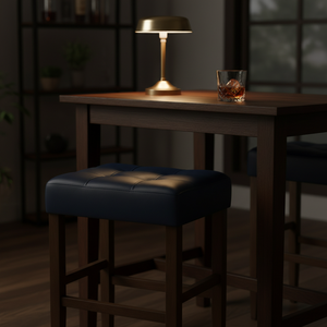 Ensemble de 2 tabourets de bar et de comptoir en cuir PU, ensemble de tabourets capitonnés en cuir PU, ensemble de tabourets rembourrés en PU avec structure en bois massif, hauteur bar et comptoir - Product Image 5