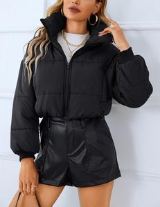 Blousons Bomber Matelassés Homme 2026 2027 à Capuche Unie, Coupe Courte, Personnalisables, Patchwork, Hiver, avec Capuche Amovible et Doublure en Coton - Product Image 1