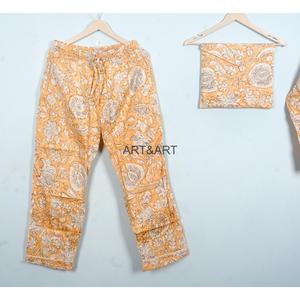 Conjunto de Pijamas de Verano para Mujer, Elegante, Cómodo, de Algodón, Cuello en V, Largo, Transpirable, Ecológico, Suave, de 2 Piezas, Lavable a Máquina - Product Image 3